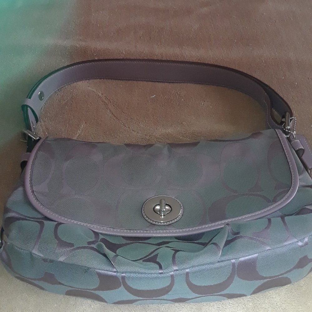 Coach Signature Flap Shoulder Bag Crossbody.